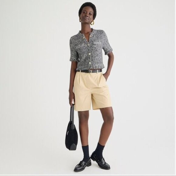 NWT J. Crew Cropped Fringe-Trim Lady Jacket in Marled Yarn (size S) - Picture 3 of 8